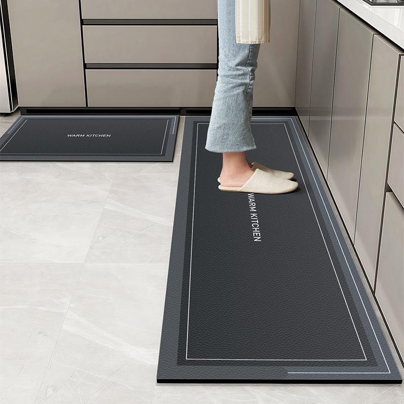 Kitchen Floor Mats Waterproof Oil-proof Wipeable Washable Mat Leather Non-slip Dirt-resistant Carpet Imitation Marble Long Rugs