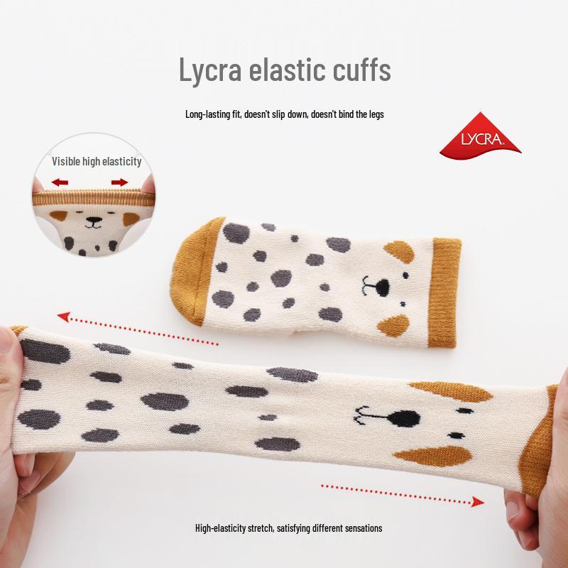 Autumn Winter Thickened Anti-slip Baby Mid-Calf Socks - Combed Cotton Children's Floor Socks for Newborns