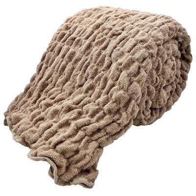 Basit Ferah Yazlık Havlu Battaniye, Yatak Örtüsü, Kahverengi, Rayon, Kırışık, Tek Kişilik, 140cm x 190cm