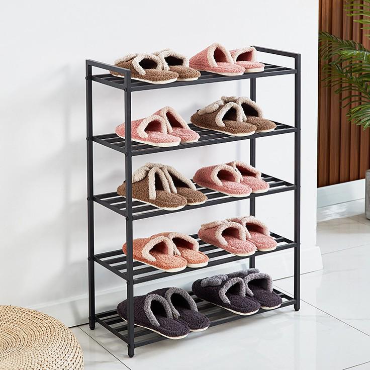 

Складная обувная полка из нержавеющей стали, многоярусная полка для хранения, не требует установки 3-layer 70 чёрный