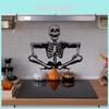 Halloween PVC Lächelndes Skelett Wandaufkleber Für Wohnzimmer Und Heimdeko