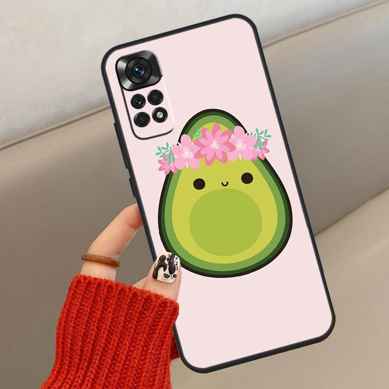 Cute Avocado Fruits Case For Xiaomi Redmi Note 14 13 12 10 11 15 Pro Plus Cover For Redmi 15 15C 13C 10C 12C 14C