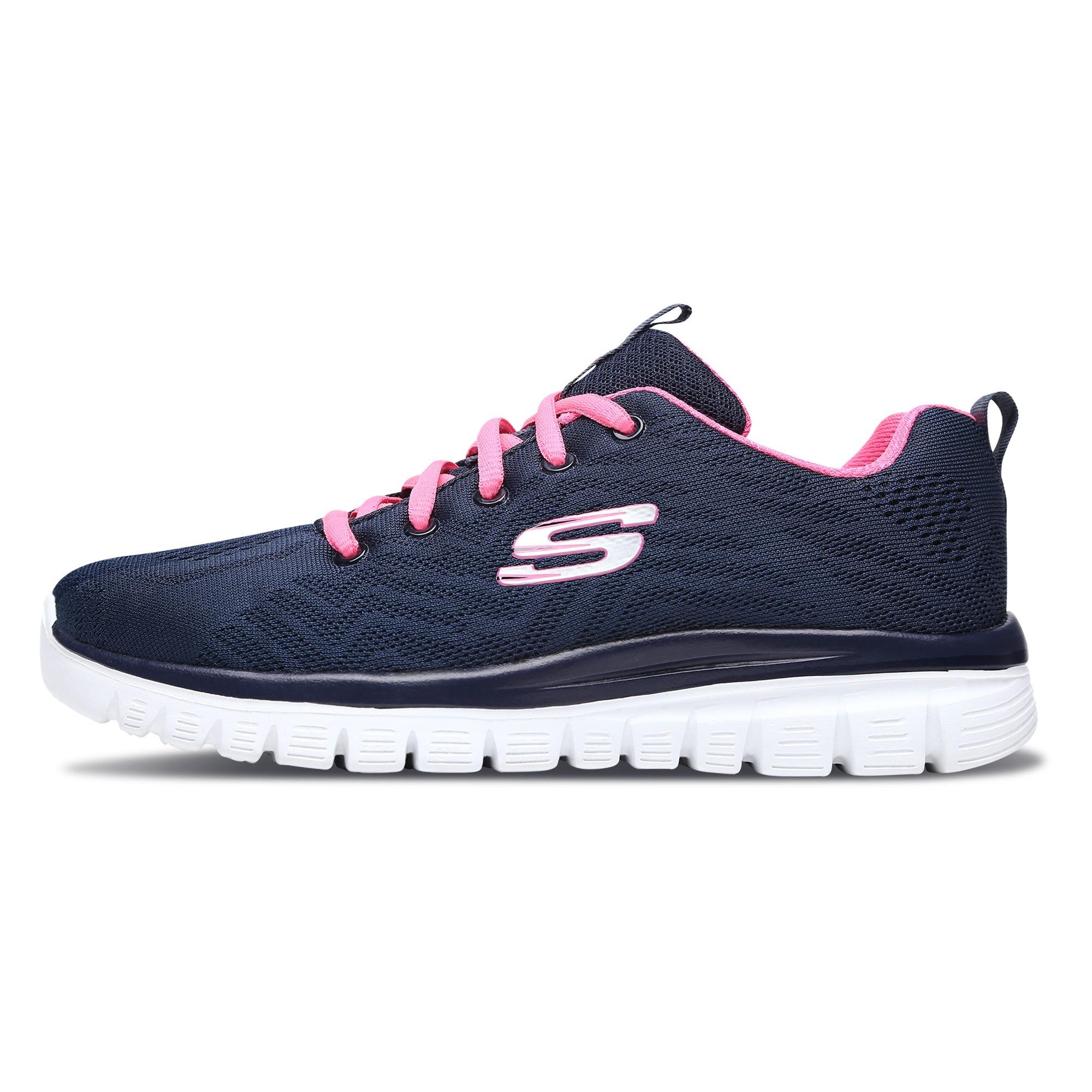 (WMNS) Skechers Graceful Get Connected Blue/White/Pink Women s 12615-NVHP EU 35