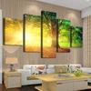 No Framed Sunset Trees Natural Forest 5 Pcs Canvas Picture Turquoise Wall Art Print Canvas Painting Wall Decor for Living Room