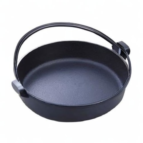 Iwachu Sukiyaki Pot with Nambu Handle, 28cm, Black, Inner Diameter 28cm, Induction Compatible, Nambu Ironware, 20040