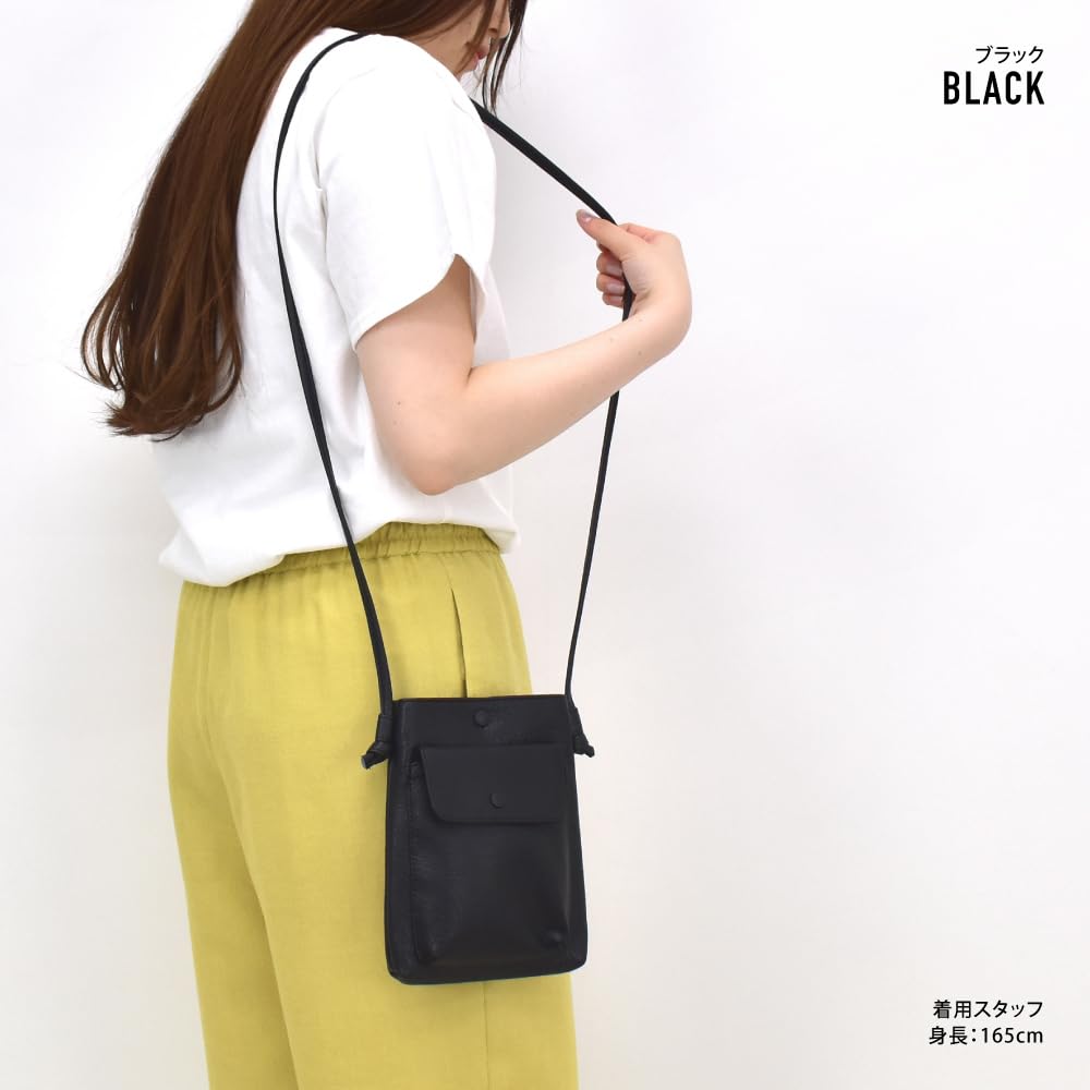 Mignon Smartphone Shoulder Bag, Synthetic Leather, Women's, Black, SFP-30676