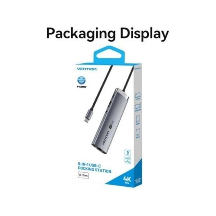 Hub USB-C - VENTION - TGVHB - 9 ports - HDMI 4K - Ethernet