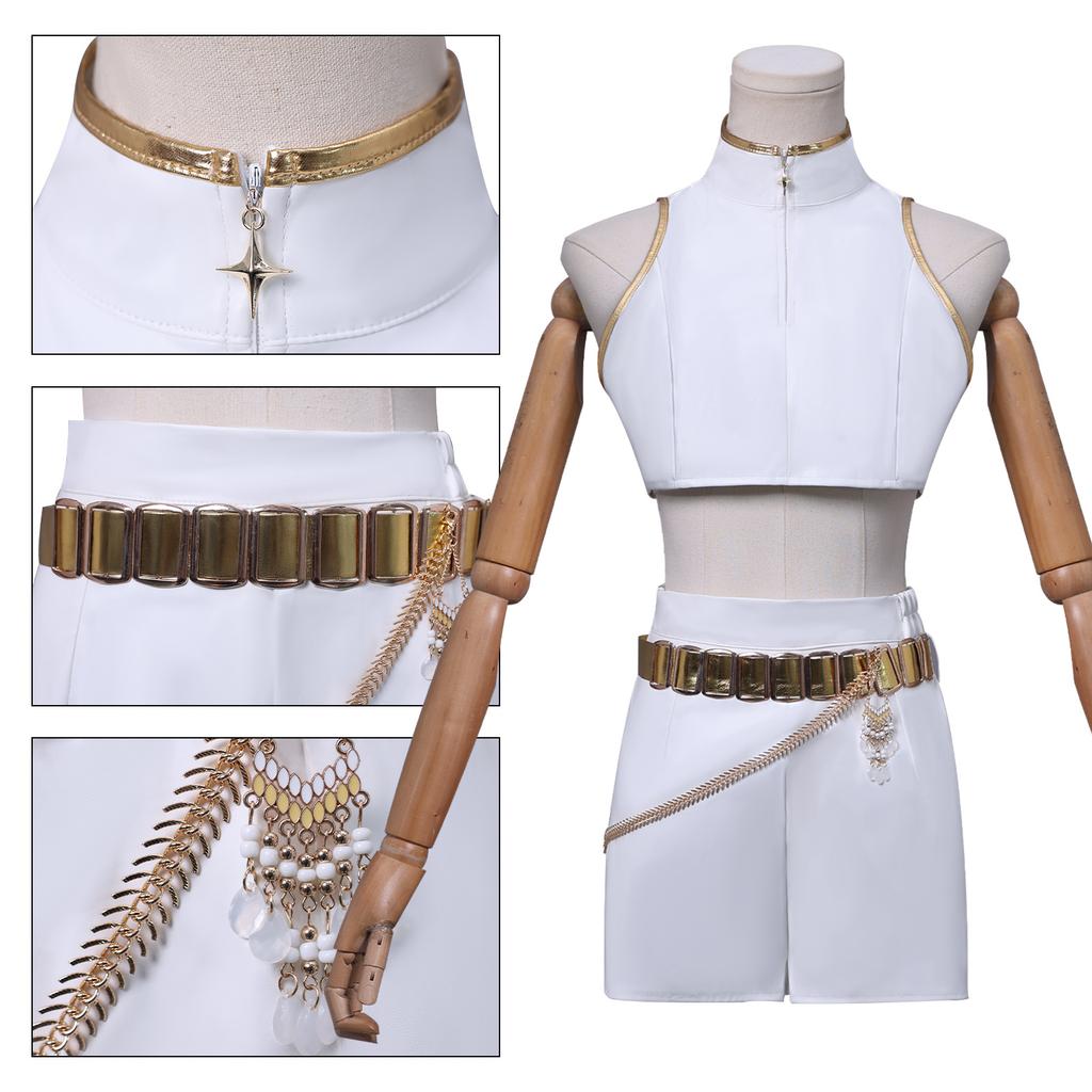 Kpop Demon Hunter Huntrix Mira Rumi Zoey Cosplay Costume Wig White Suit Korean Wave Superstar Idol Performance Sets Halloween