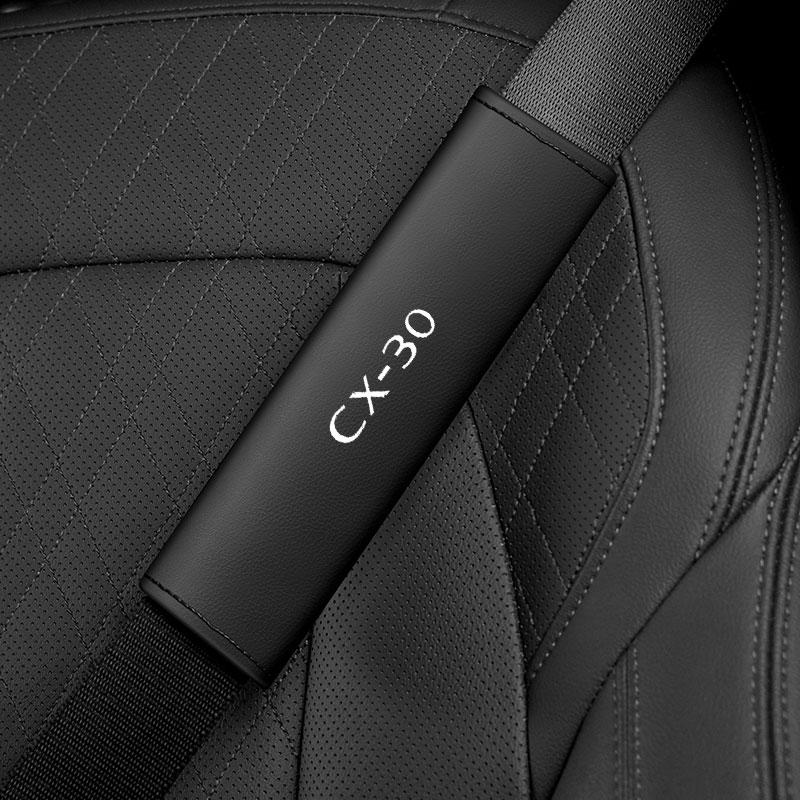 Car Styling Seat Belt Cover Leather Seatbelt Shoulder Strap Protector Pads For Mazda CX3 CX7 CX4 CX8 CX30 car Accessories