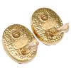 Chanel 93A CC Logos Gripoa Oval Ohrring Gelbgold / rot Gebraucht