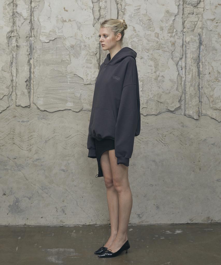 VOONT Metallic Heart Over-Fit Hoodie (Charcoal)