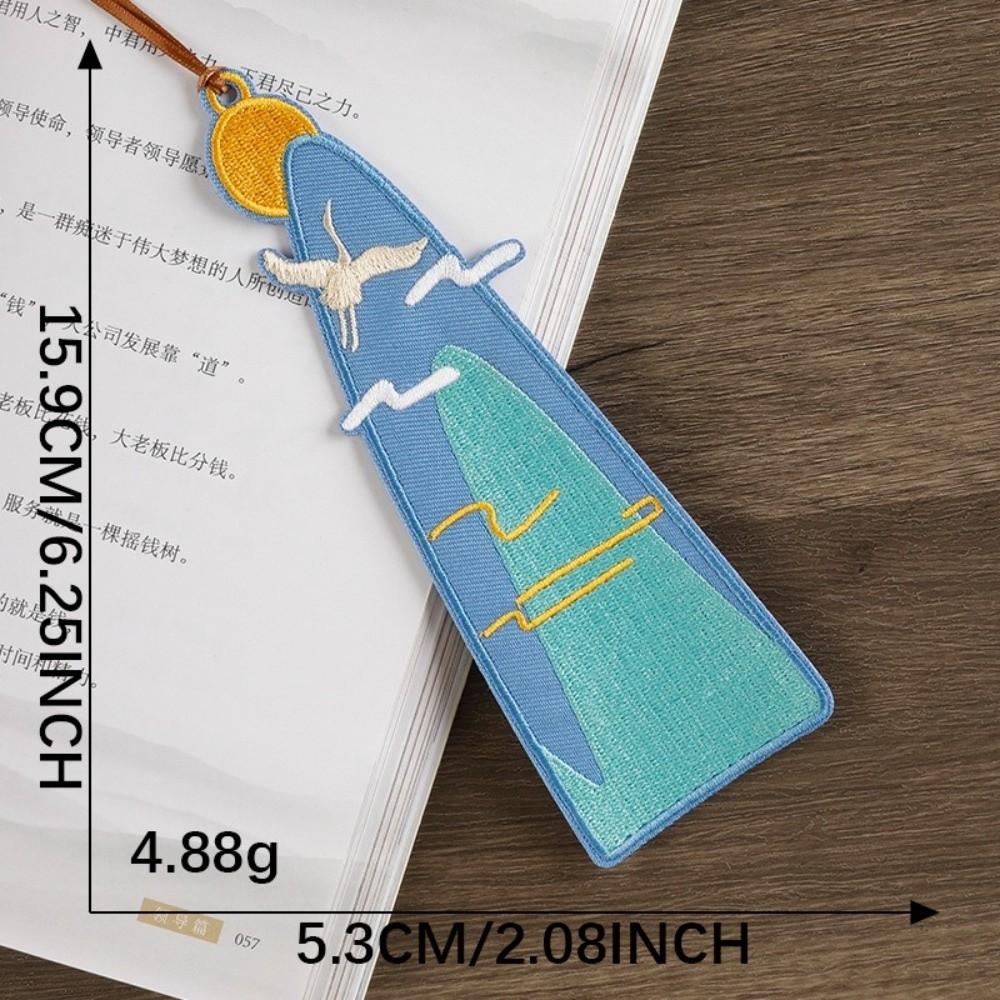 with Rope Embroidery Bookmarks Fabric DIY Decor Cloth Patches Cute Fabric Page Marker  Reading Gift
