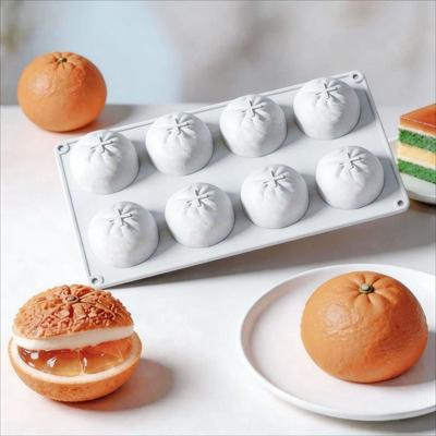 3D Orange Shape Mousse Cake Mold 8-Cavity Fruit Dessert Mold Pudding Mould  Cake Making