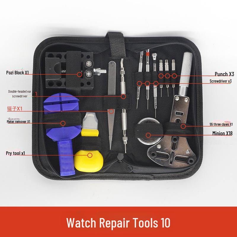 147-Piece Watch Repair Tool Kit: Strap Change, Cover Removal, Cleaning & Maintenance