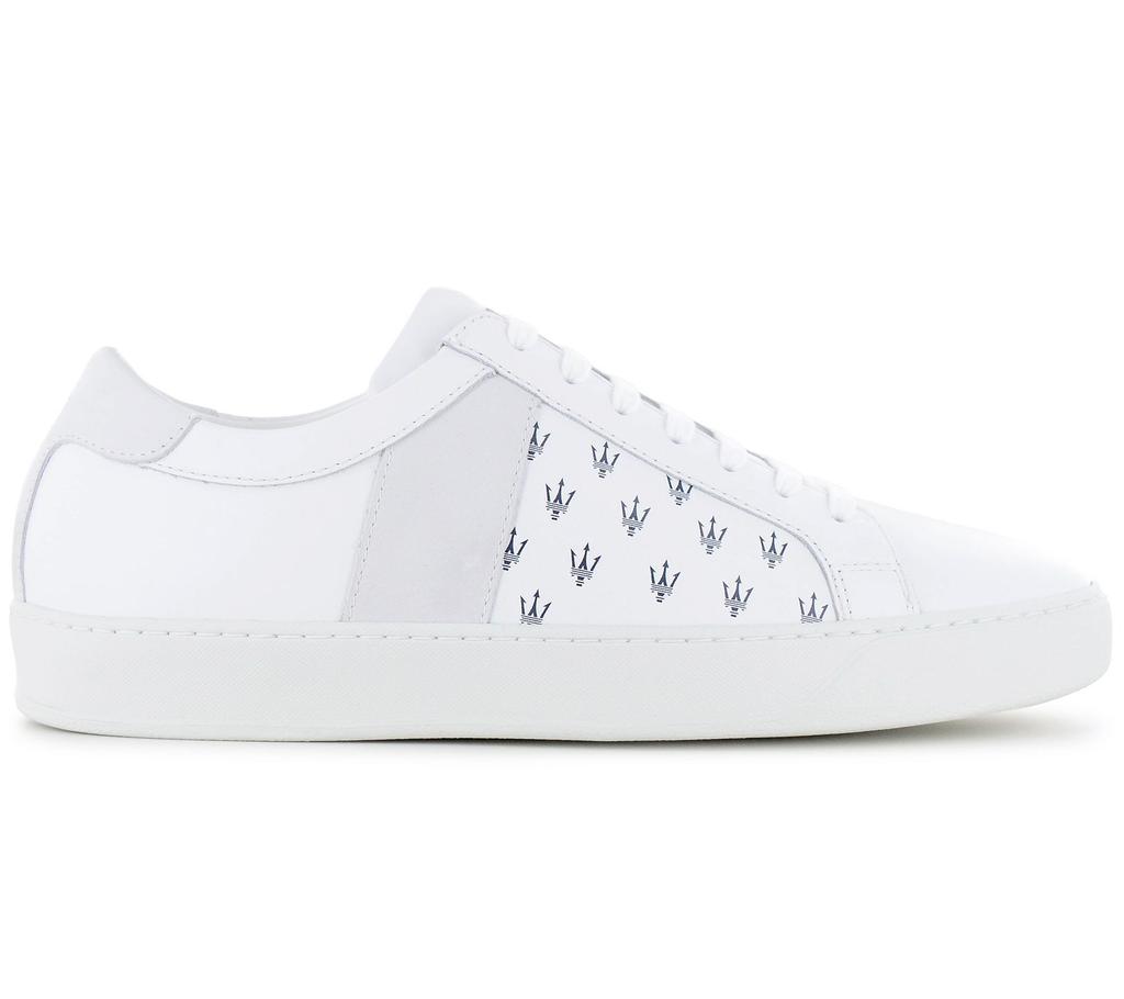 Maserati Trident Pelle Ovunque - Scarpe Sneakers da Uomo Bianche 9200302 ORIGINALE