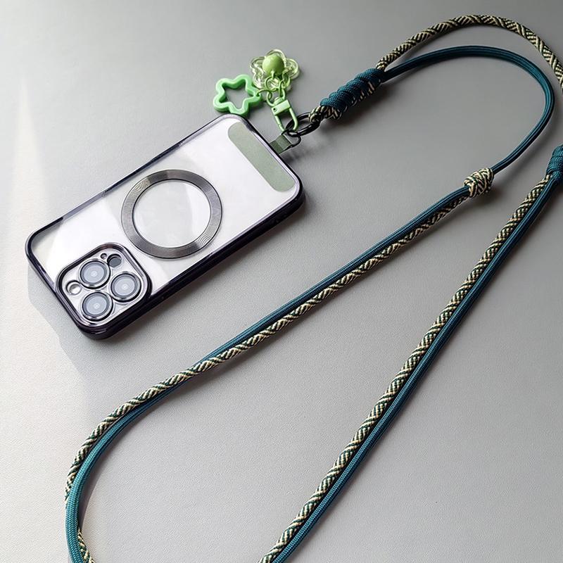 Braided Phone Lanyard Long Crossbody Shoulder Strap Adjustable Outdoor Sports Mountaineering Rope Anti Loss Neck Phone Strap