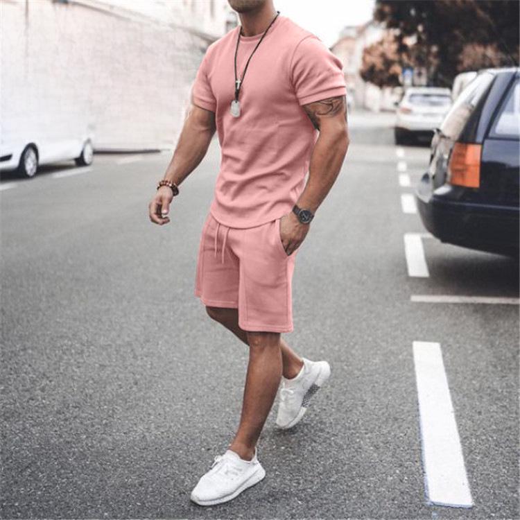 2022 Summer Men's Sports Casual Shorts & Tee Two-Piece Set