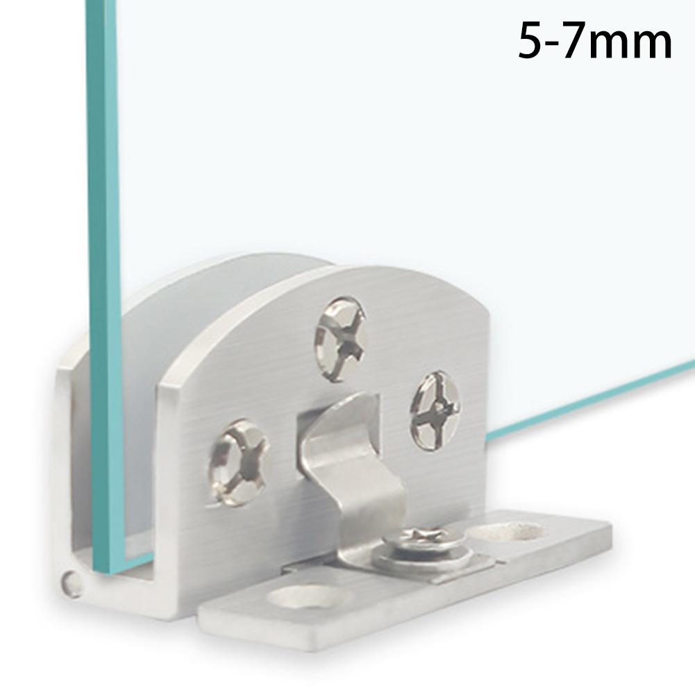 

Stainless Steel Glass Hinges for Frameless Doors No Drill Needed Installation with High Density Rubber Protection