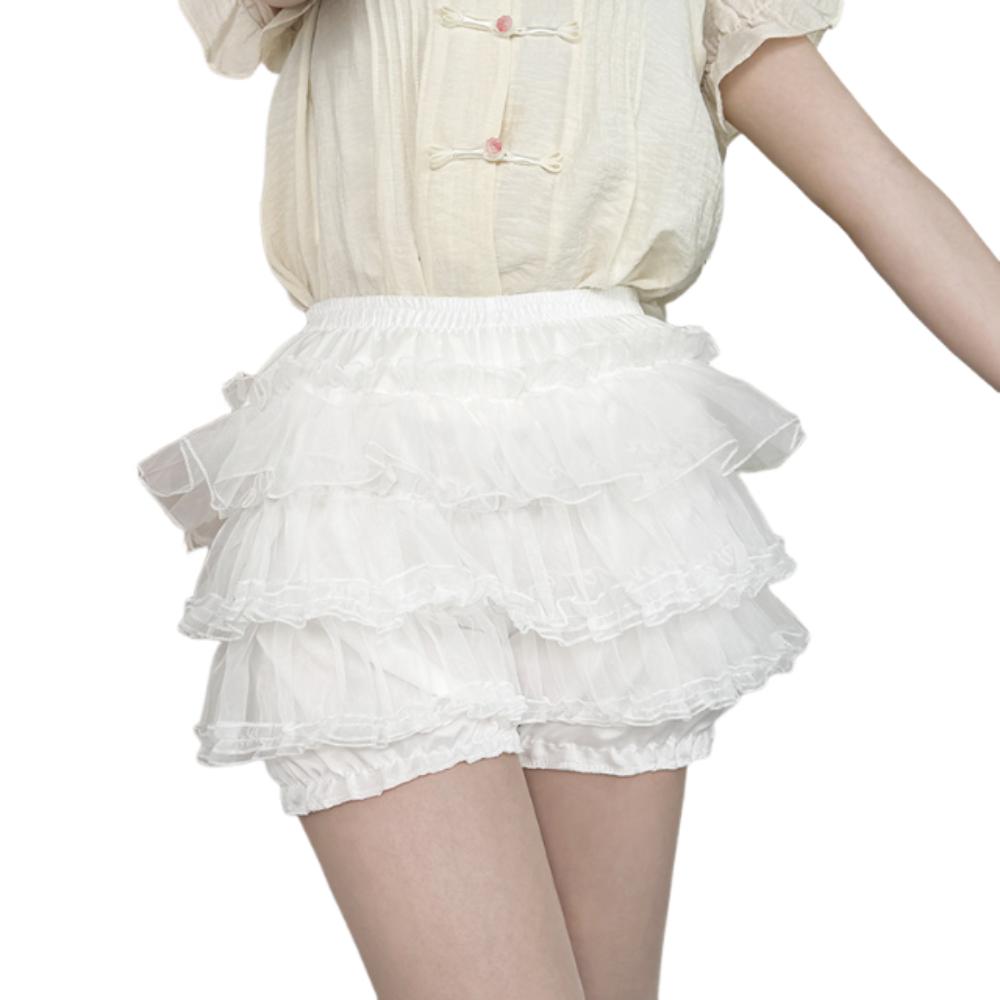 Anti Exposure JK Petticoat Elastic Tutu Puffy Skirt Comfortable Lace Pumpkin Pants Women