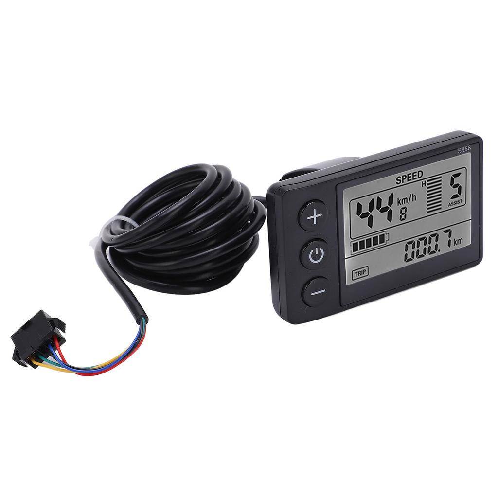 S866 Electric Display LCD Meter 24V 36V 48V Electric Scooter Control Panel with Plug Electric Bike LCD Display Meter Throttles 2