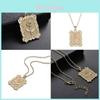 Vergoldete Pop Geometrische Quadrat Rose Blume Halskette Schlüsselbein Pullover Kette Eleganter Schmuck Für Frauen