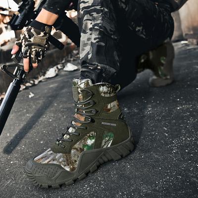 Botas de Combate Martin de Caña Media Camufladas Talla Grande Transpirables Botas Tácticas Fuerzas Especiales Senderismo al Aire Libre Resistentes al Desgaste Milit