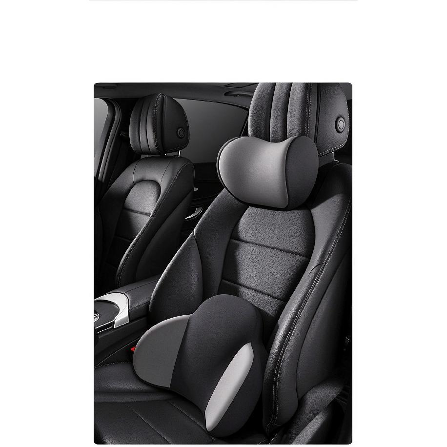 Car Headrest and Lumbar Support, Memory Foam Car Pillow Backrest, Car Waist Cushion, Neck Pillow for Driving Fatigue Relief