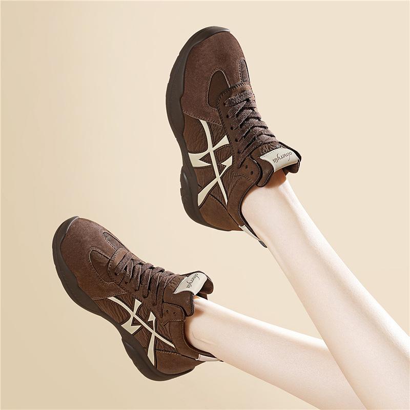 Autumn and winter new retro Dexun casual sports running shoes comfortable thick-soled versatile shoes women's high-top