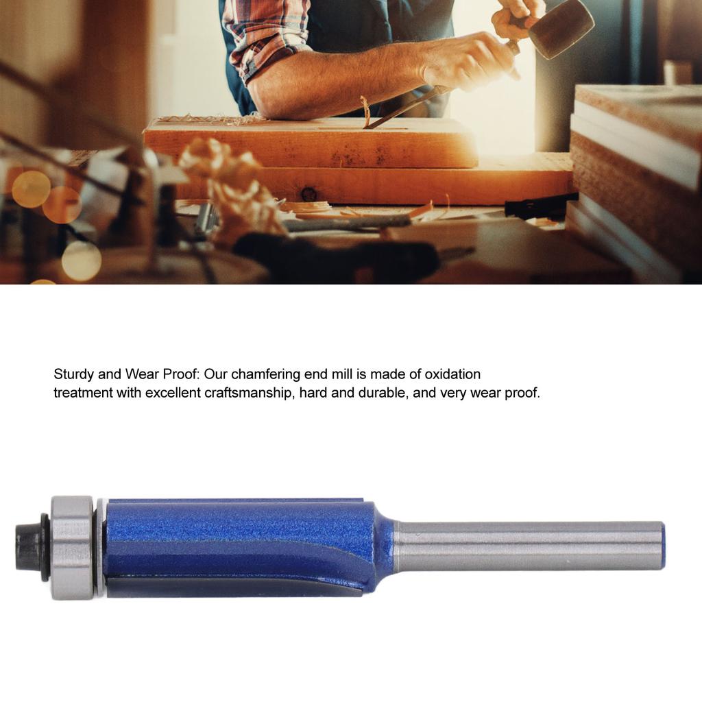 Blue Chamfer End Mill Professional Robust Stable   Trimming Milling Cutter Bit for Woodworking 6mm Shank