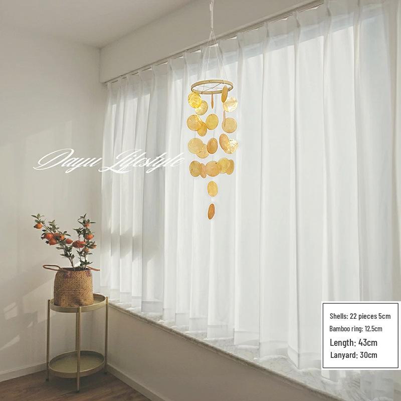 Dzwonki wietrzne w stylu INS z naturalnej muszli – dekoracja pokoju dziecięcego i sypialni, mała zawieszka, rekwizyt do fotografii, prezent urodzinowy.