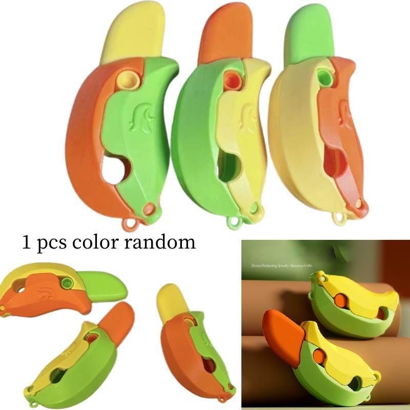 New Gravity 3d Banana Carrot Knife Round Blade Banana Radish Knife Decompression Toy
