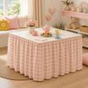 Pastoral Grid Party Decor Table Skirt Home Living Room Dustproof Dining Tables Cafe Dessert Table Background Table Surround