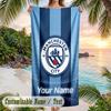Beach Towel Manchester City Print Custom Name Text Soft Towel for Swimming Pool