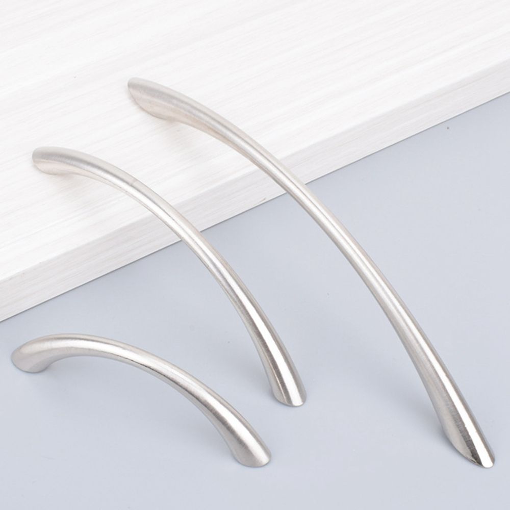 Electroplating Art Arc Shape Solid Doorknob Bedroom Furniture Drawer Handles Cabinet Door Handle