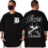 Rapper Beele Doppelseitige Grafik-T-Shirts Herren Damen Hip Hop Vintage Kurzarm-T-Shirt Sommer Mode Lässige Baumwoll-T-Shirts