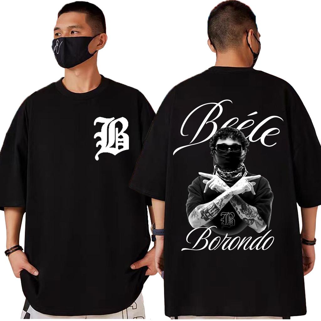 T-shirts Graphiques Double Face Rapper Beele Unisexes Hip Hop Vintage Manches Courtes Mode d'Été Décontractés T-shirts en Coton