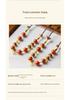 Xirui Red Agate Beaded Necklace with Star Rope Clasp – Retro Style Sweater or Collarbone Chain for Women