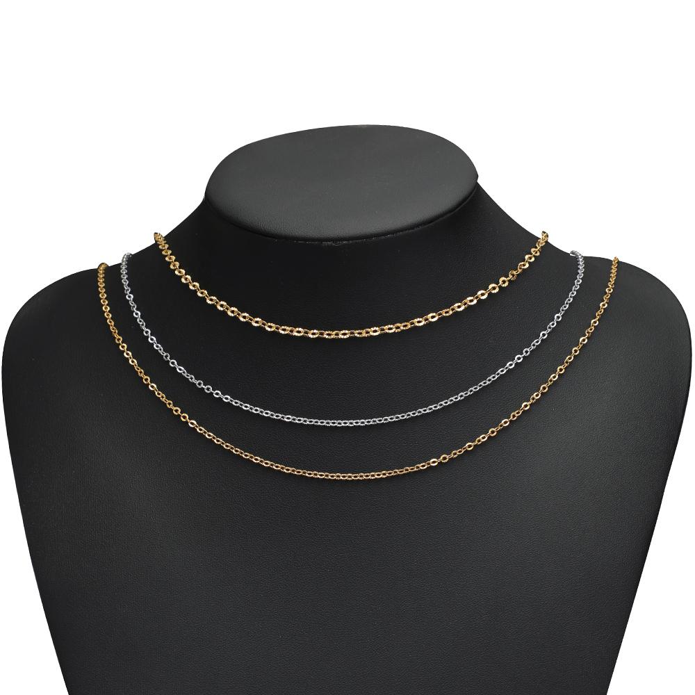2Meters Stainless Steel PVD Gold Textrued Cable Chain for DIY Girls Necklace Women Bracelet Jewelry Earrings Making Supplies