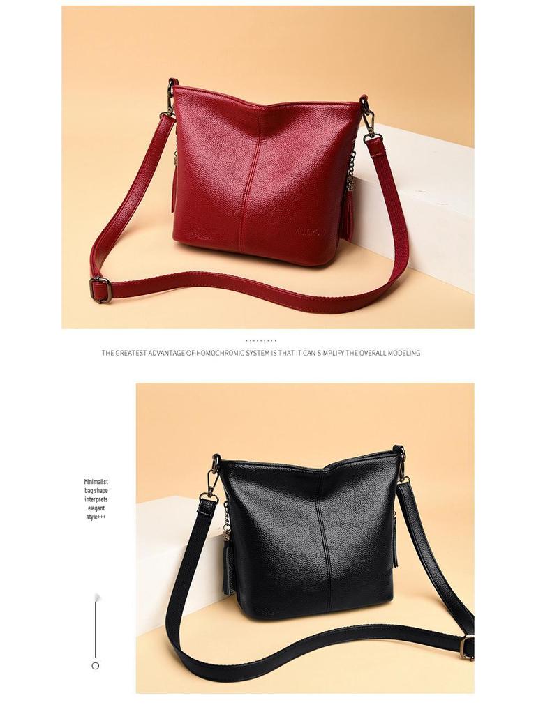 2022 European & American Retro Tassel Soft Leather Crossbody Bag - Casual, Versatile Single Shoulder Handbag for Women