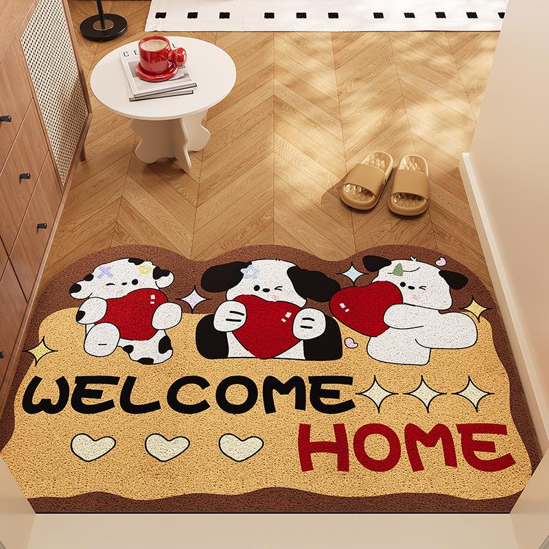 Entry Door Floor Mat Entry Door Rub Soil And Scrape Sand Carpet At The Entrance Of The Household Door Entry Door Dirt-Resistant Anti-Skid Silk Ring 40*60cm