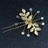Pearl Flower Hairpin Side Comb Wedding Hair Accessories Leaf Shaped Tiaras Bride Insert Hair Clip Jewelry Fashion Headwear