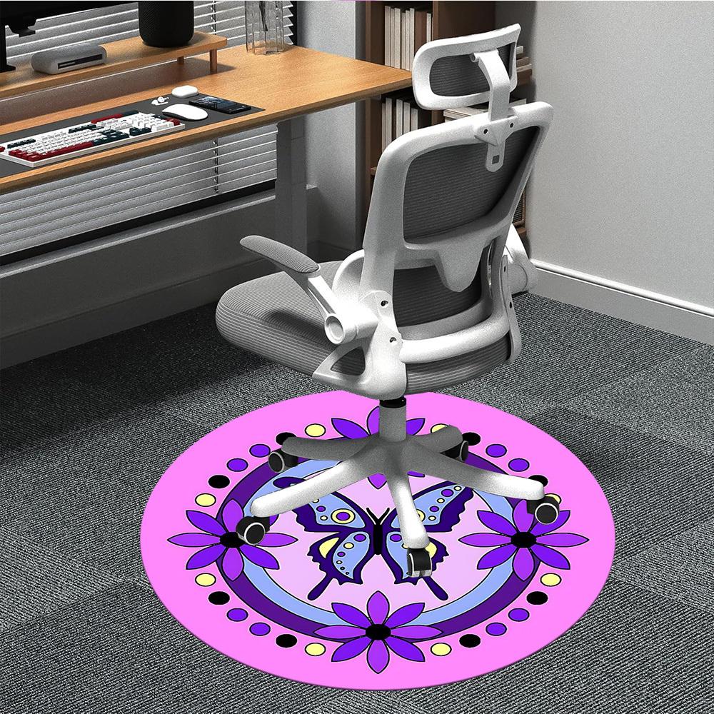 

1pc Butterfly Mandala Chair Carpet for Office, Soft and Durable Office Rug for Interior Decoration, Perfect for Office yy251227090 80cm by 80cm