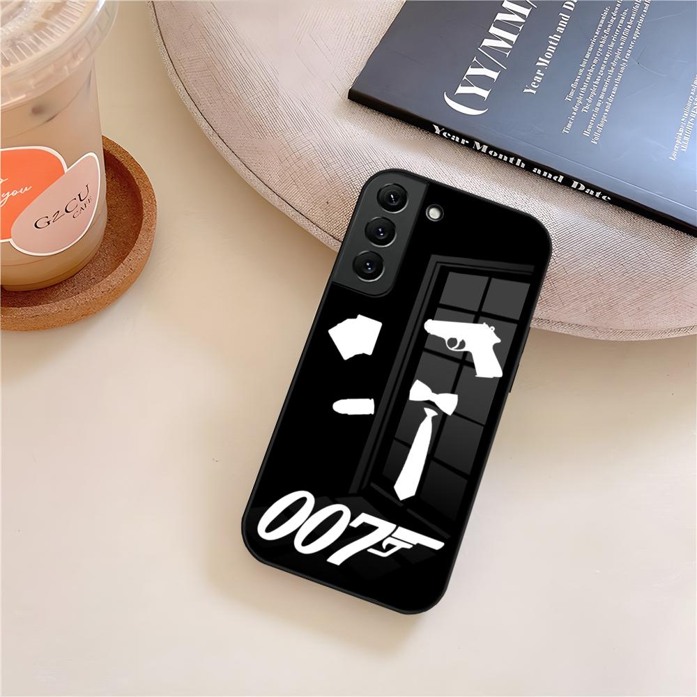 J-James B-BondES 0-007 Phone Case Glass For Samsung Galaxy S25 S23 S24 S21 S22 S20 Ultra Fe Plus A15 A14 Cover