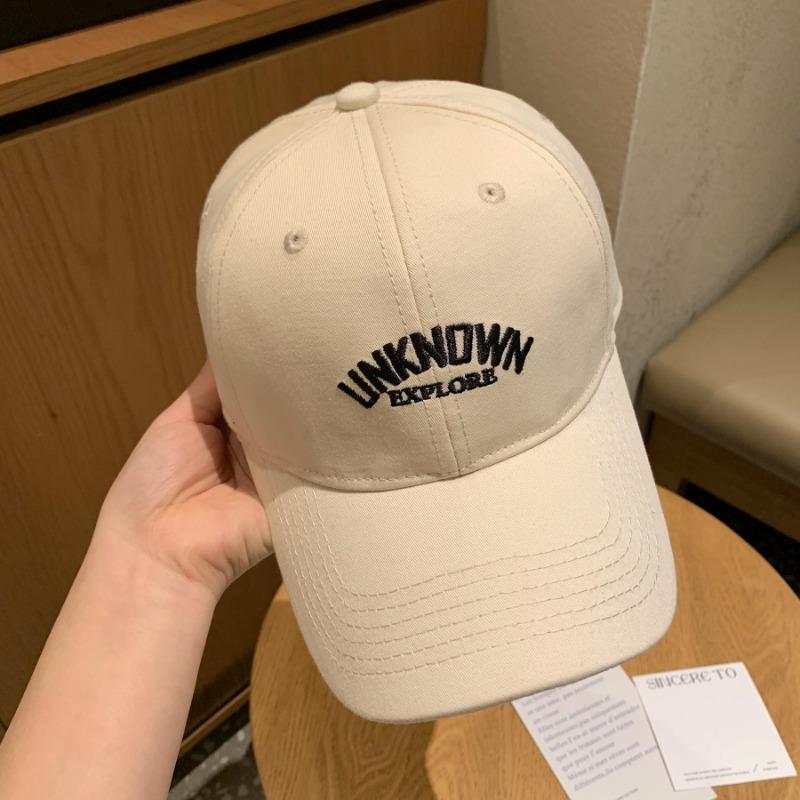 

Simple letter embroidery baseball cap women s spring summer casual versatile retro red face cap Adjustable бежевый