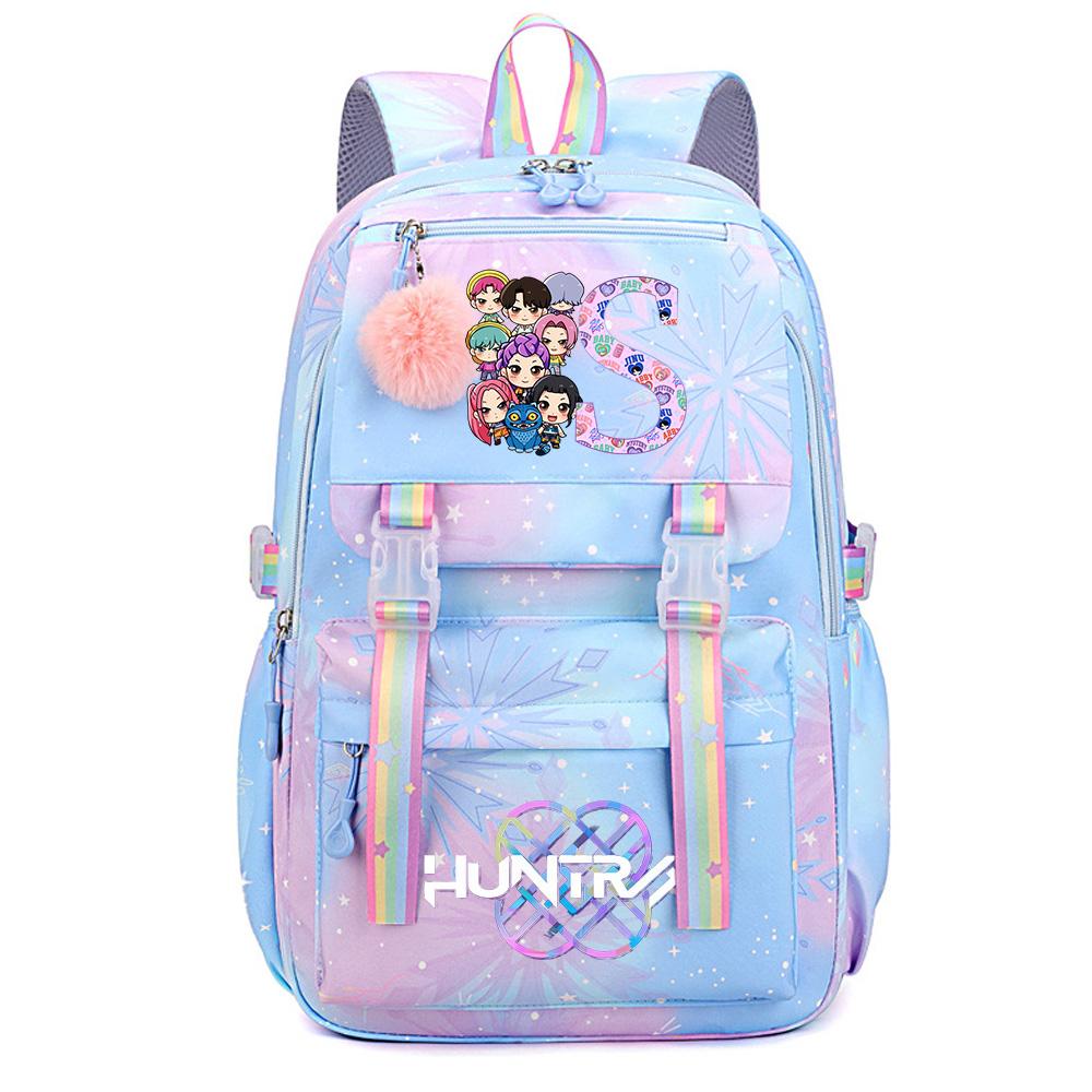 Niedlicher K-Pop Dämonenjäger Aufdruck Große Kapazität Wasserdichter Rucksack Teenger Schüler Mädchen Junge Schultasche Buchtasche Damen Große Kapazität Reisetasche