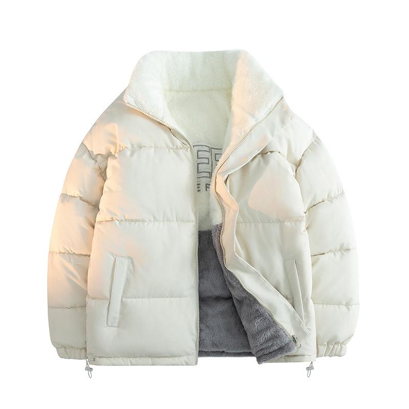 

Мужские новые зимние модели с хлопковым наполнителем, плюс утолщенная пара из овечьей шерсти, повседневная модная хлопковая куртка со стоячим воротником, одежда с хлопковым наполнителем M хаки