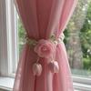 Decorative Flowers Curtain Straps Beautifully Sheer Curtains Tiebacks  Window Decoration