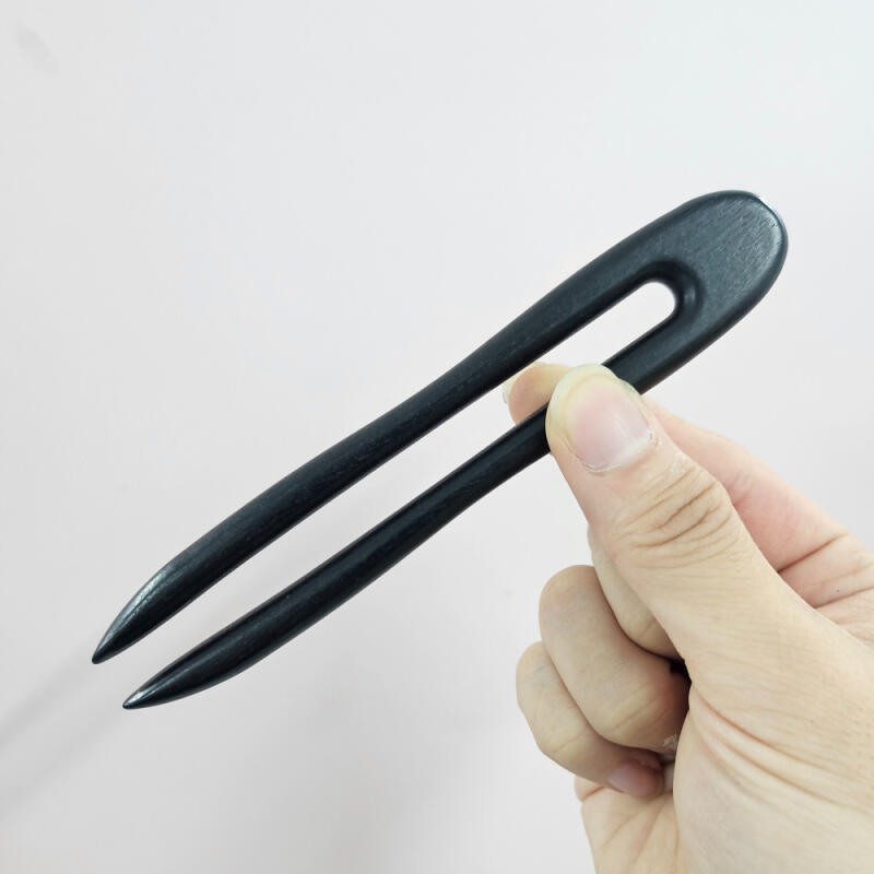 High-end handmade ebony U-shaped hairpin