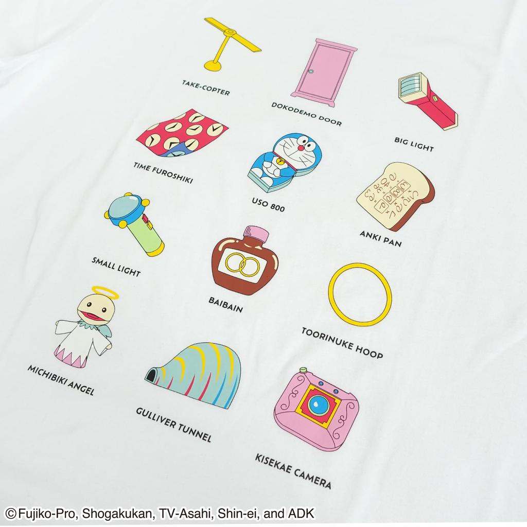 Fine Plus Doraemon Secret Gadgets Character Short Sleeve T-Shirt,