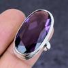 Natural Amethyst Gemstone 925 Sterling Silver Jewelry Ring Size 7.5 b9L17